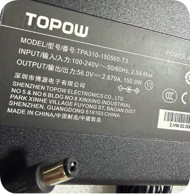 *Brand NEW* TOPOW TPA310-150560-T350 56.0V 2.679A 150.0W Power Adapter/Charger (5.5x2.1